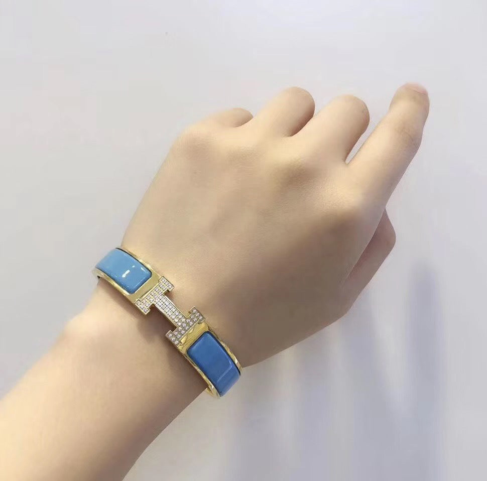 [ゲイル]H クラウド ブルー ブレスレット ゴールド ダイヤモンド