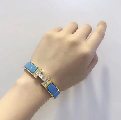 [ゲイル]H クラウド ブルー ブレスレット ゴールド ダイヤモンド