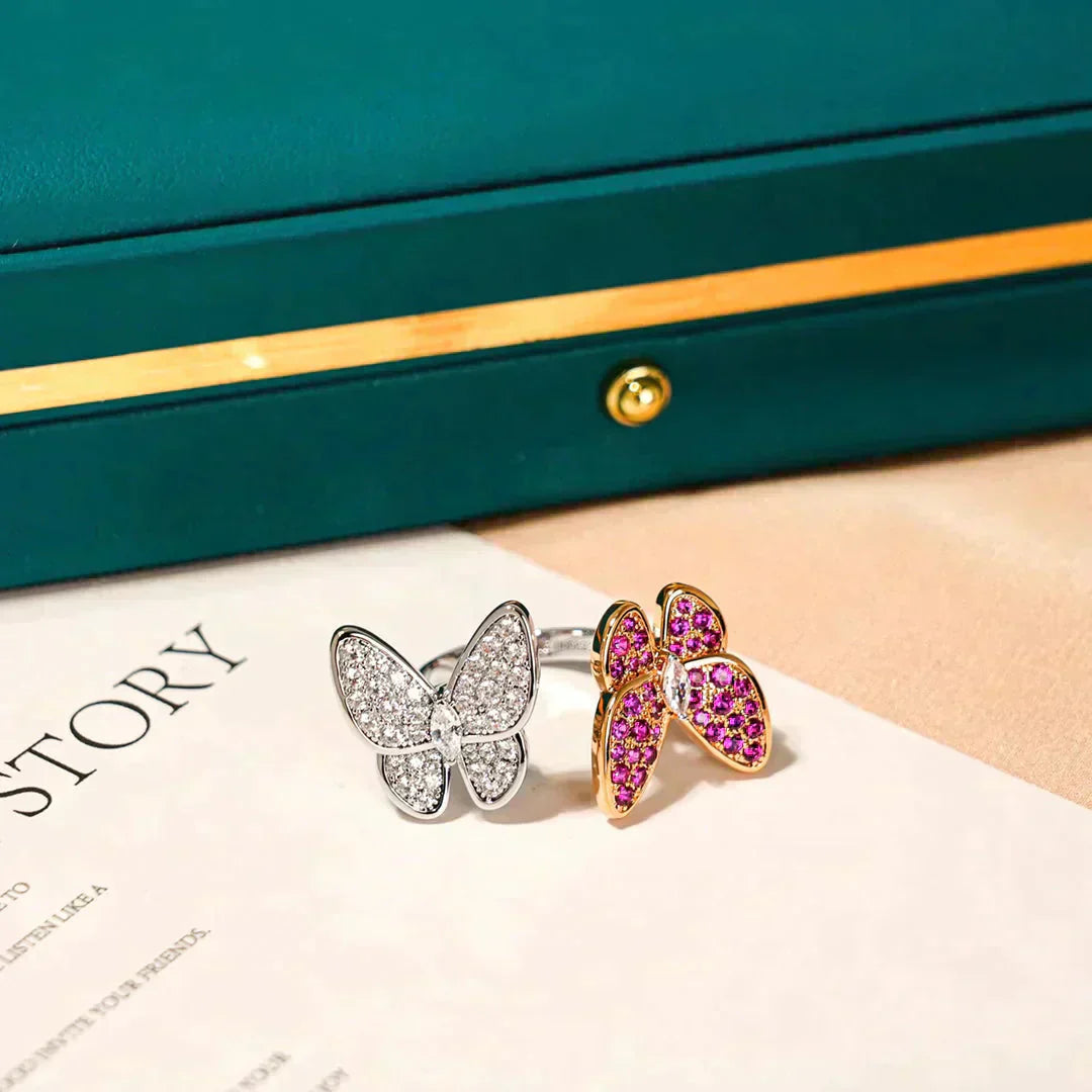 [GALE]TWIN BUTTERFLY DIAMOND RING