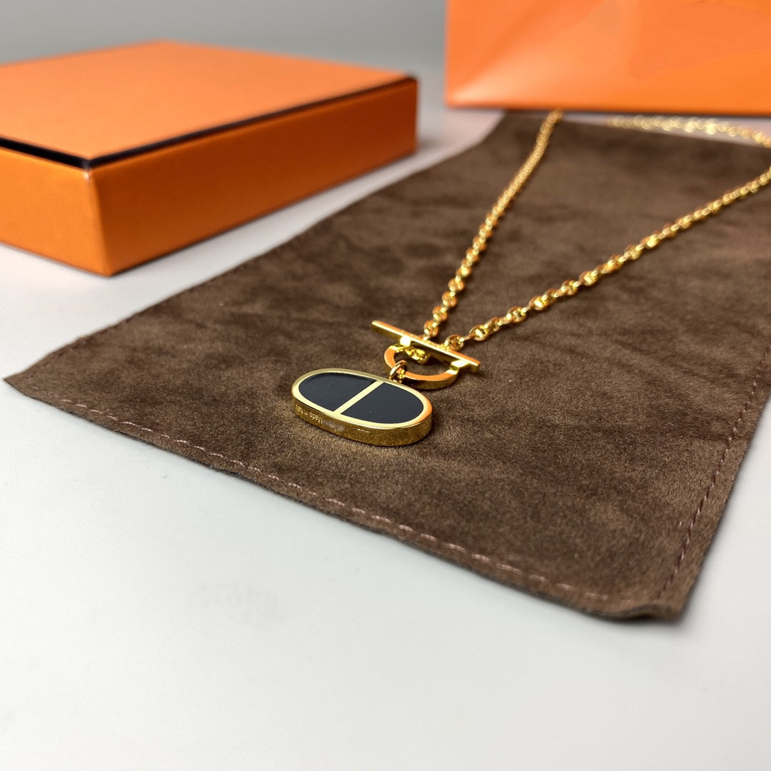 [GALE]CHAINE VERSO BLACK CERAMIC NECKLACE