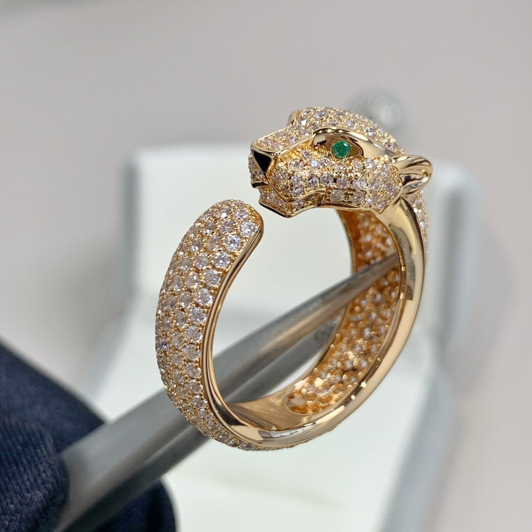 [GALE] PANTHERE RING AUS ROSA GOLD MIT DIAMANTEN