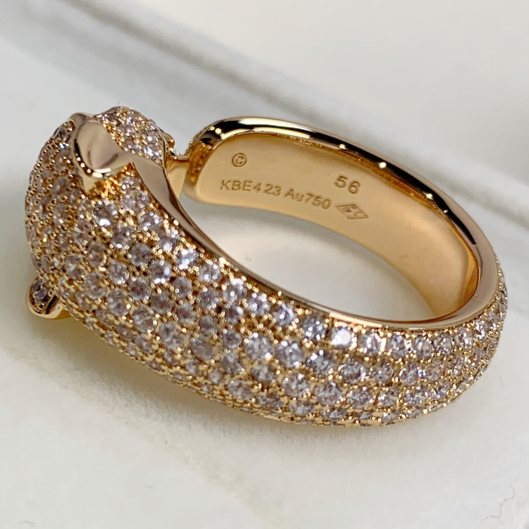 [GALE] PANTHERE RING AUS ROSA GOLD MIT DIAMANTEN