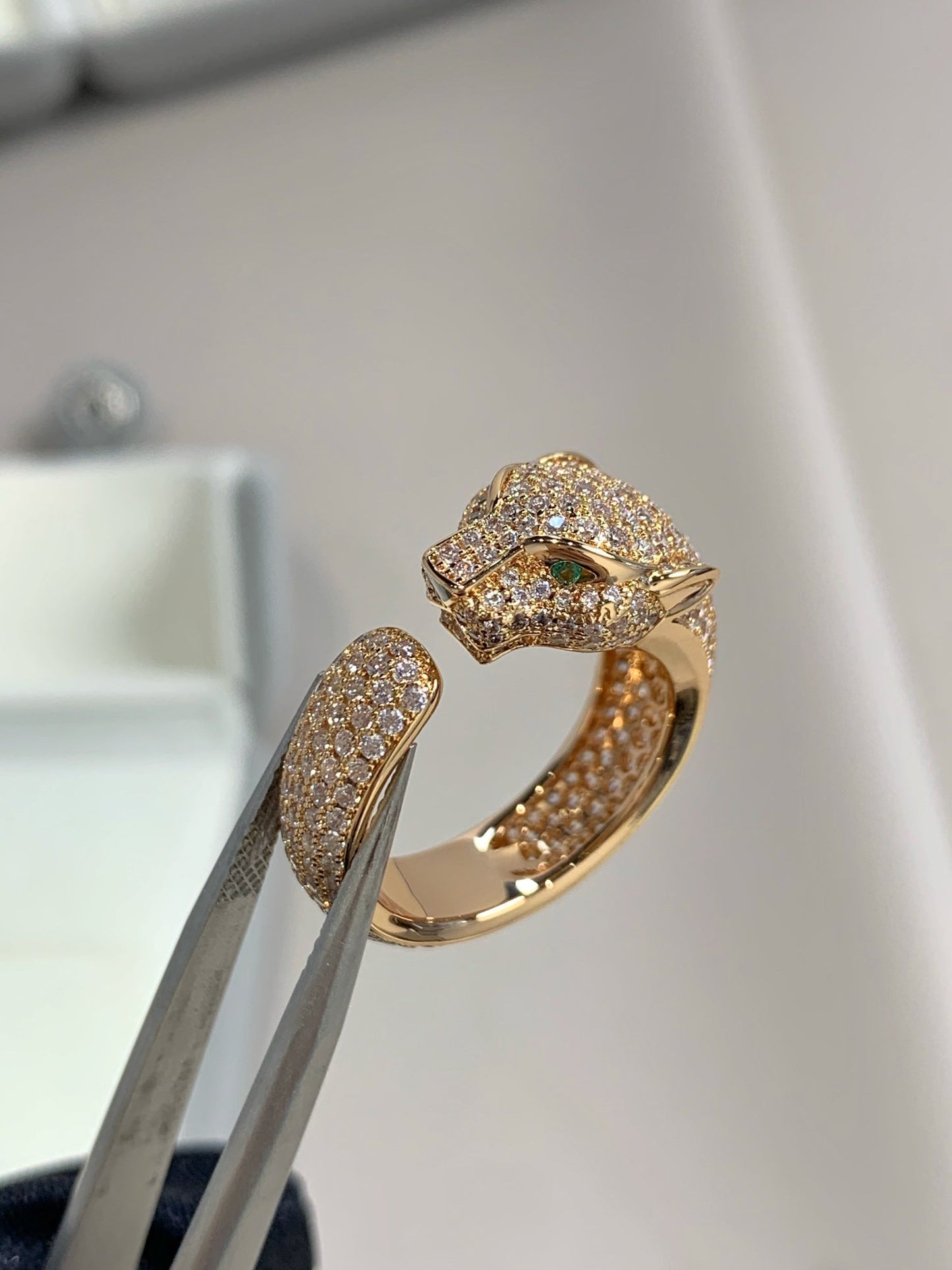 [GALE] PANTHERE RING AUS ROSA GOLD MIT DIAMANTEN