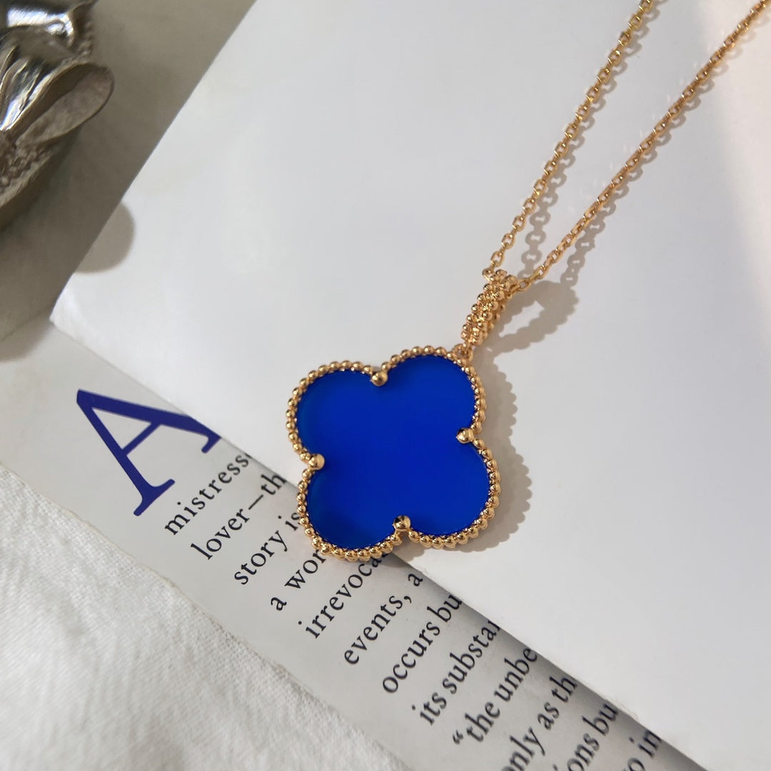 [GALE]CLOVER 25MM NECKLACE TURQUOISE ROSE GOLD