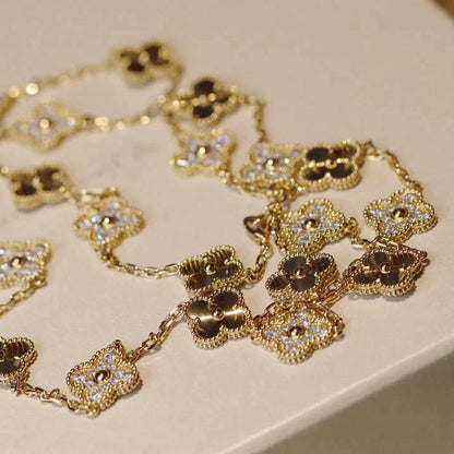[GALE]CLOVER 20 MOTIVES LASER DIAMOND NECKLACE