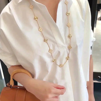 [GALE]CLOVER 20 MOTIVES LASER DIAMOND NECKLACE