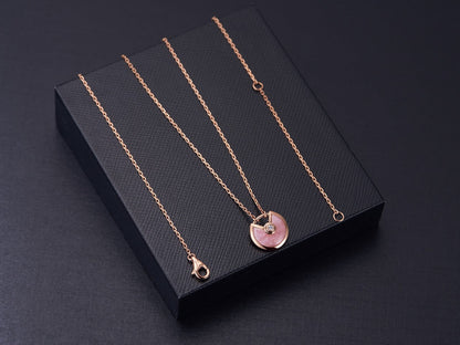 [GALE]AMULETTE ROSE GOLD PINK MOP NECKLACE