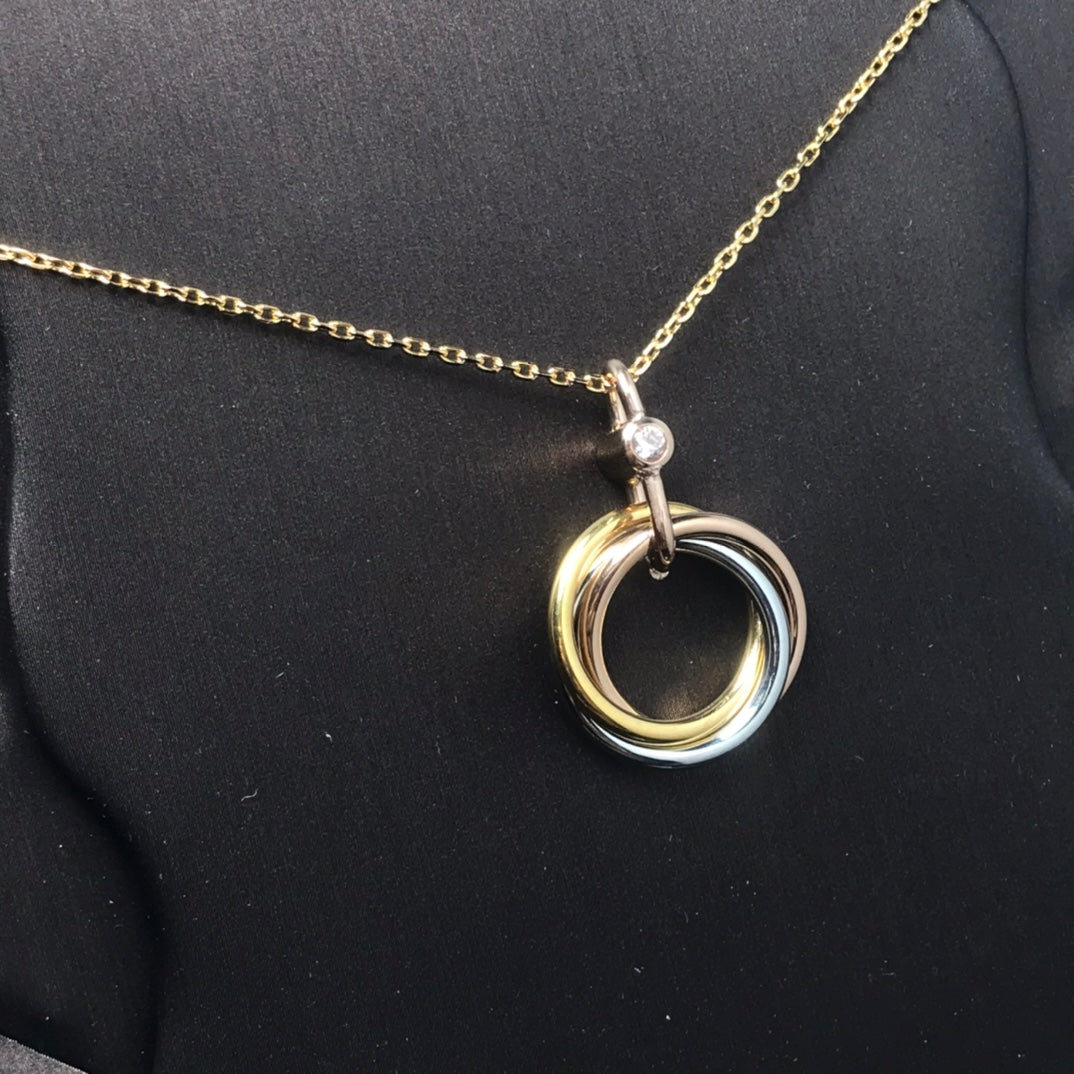 [GALE]TRINITY SILVER GOLD PINK GOLD NECKLACE