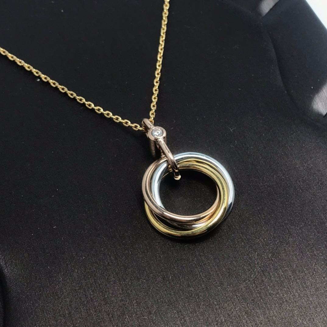 [GALE]TRINITY SILVER GOLD PINK GOLD NECKLACE
