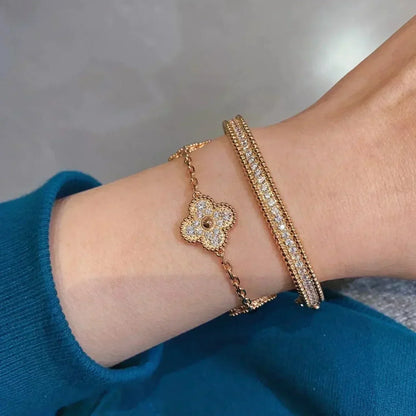 [GALE] CLOVER 5 MOTIF FULL DIAMOND BRACELET COLLECTION
