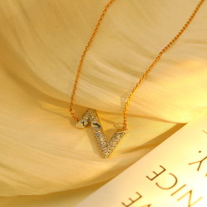 [GALE]VOLT SILVER DIAMOND PEDANT NECKLACE