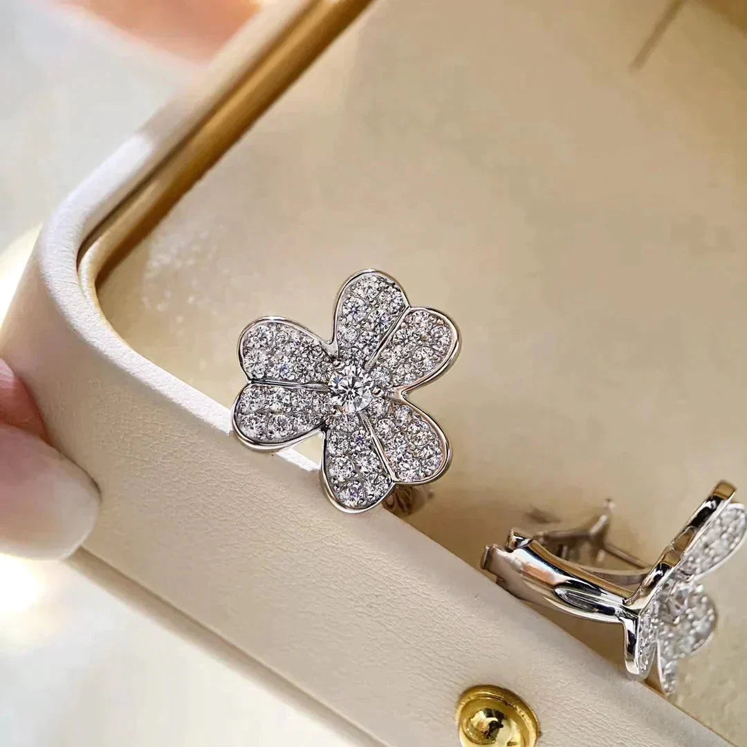 [GALE]CLOVER COMOS DIAMANT-OHRRINGE SILBER