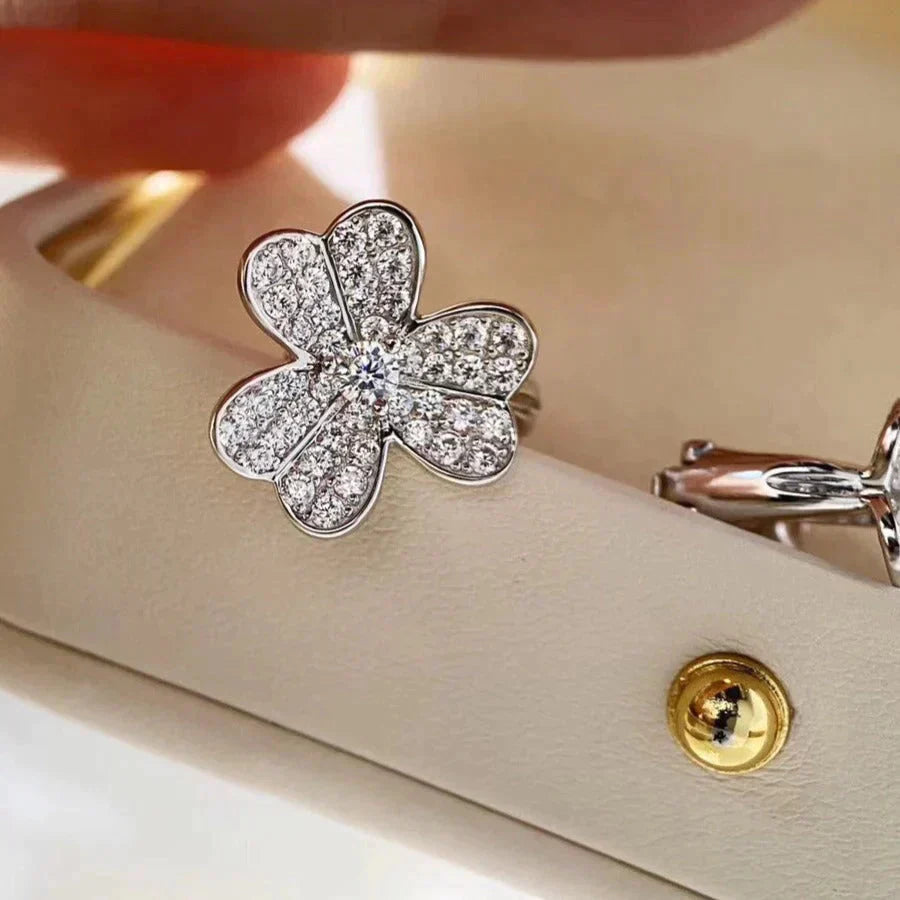 [GALE]CLOVER COMOS DIAMANT-OHRRINGE SILBER