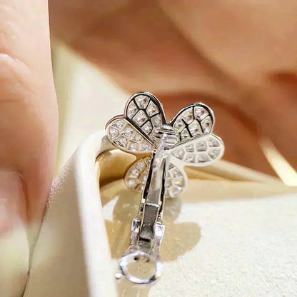[GALE]CLOVER COMOS DIAMANT-OHRRINGE SILBER