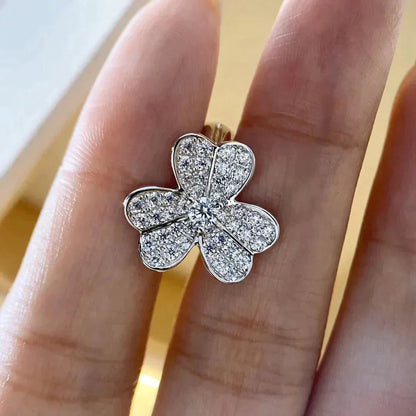 [GALE]CLOVER COMOS DIAMANT-OHRRINGE SILBER
