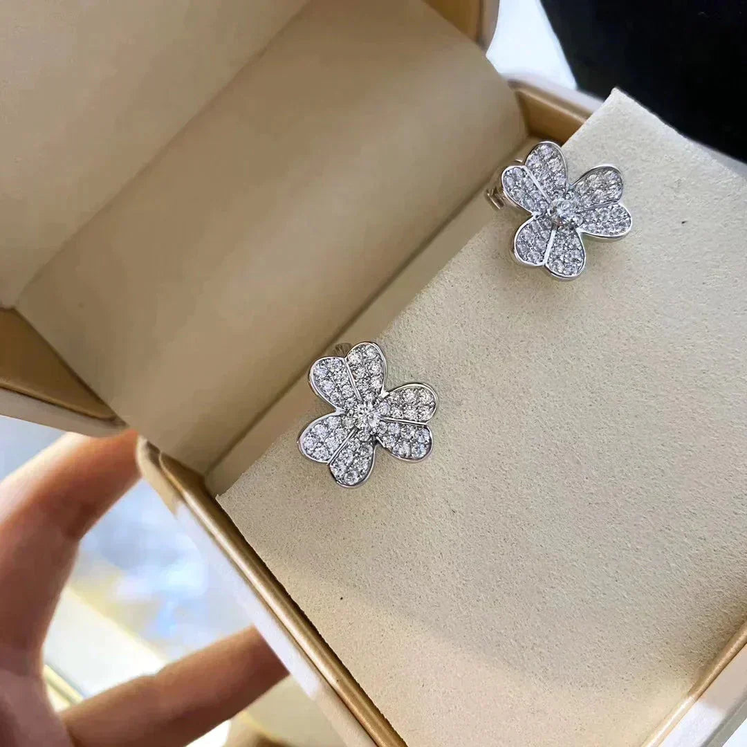 [GALE]CLOVER COMOS DIAMANT-OHRRINGE SILBER