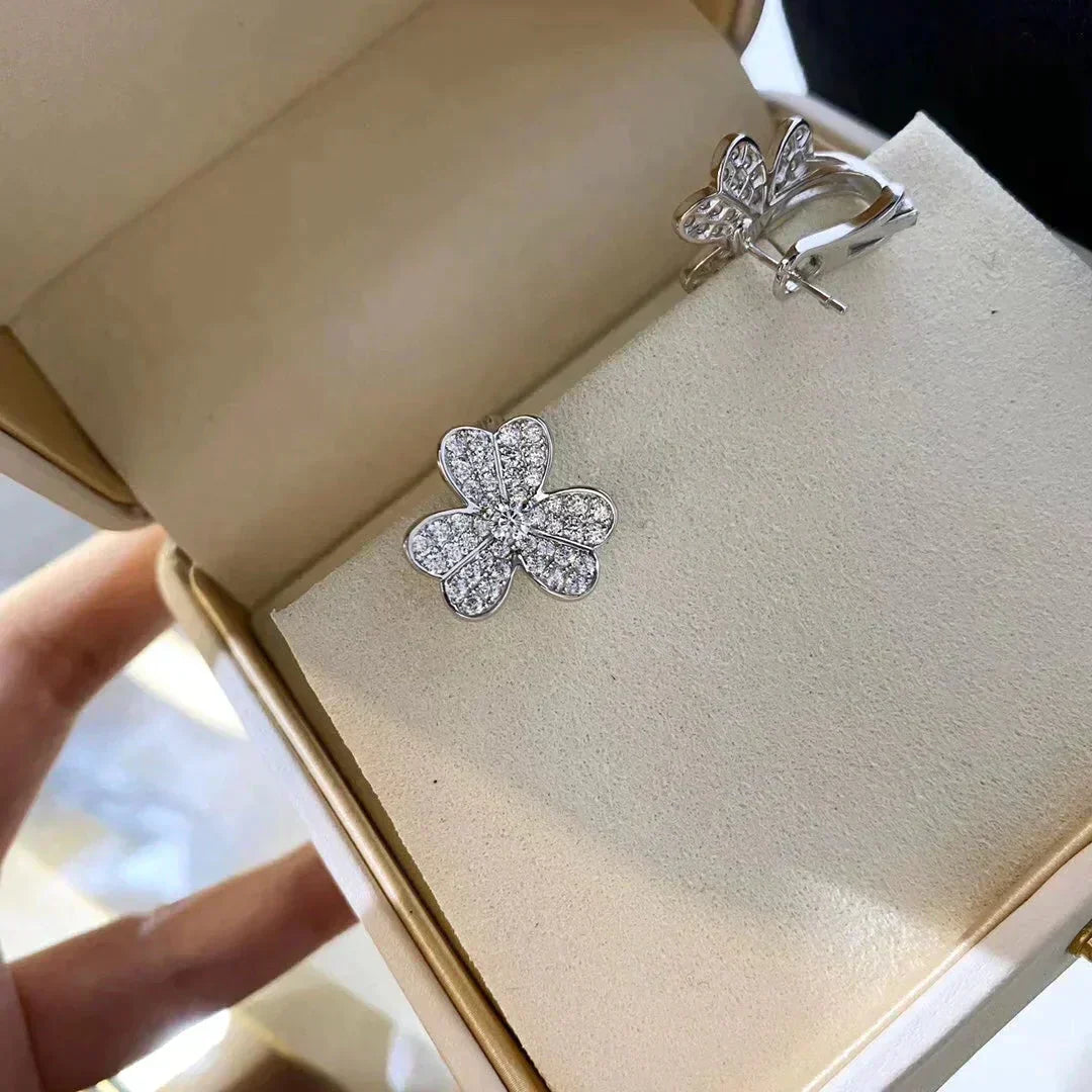 [GALE]CLOVER COMOS DIAMANT-OHRRINGE SILBER