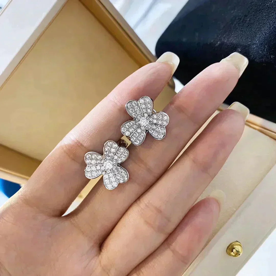 [GALE]CLOVER COMOS DIAMANT-OHRRINGE SILBER