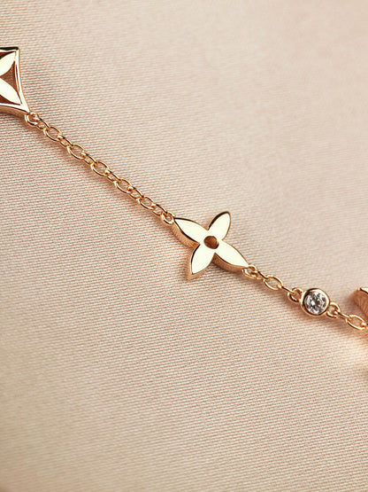 [GALE]STAR AND SUN 7 MOTIFS GOLD BRACELET