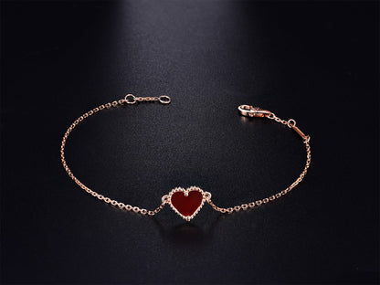 [GALE]HEART CARNELIAN PINK GOLD BRACELET