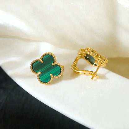 [GALE]CLOVER MEDIUM 1 MOTIFS MALACHITE OHRRINGE