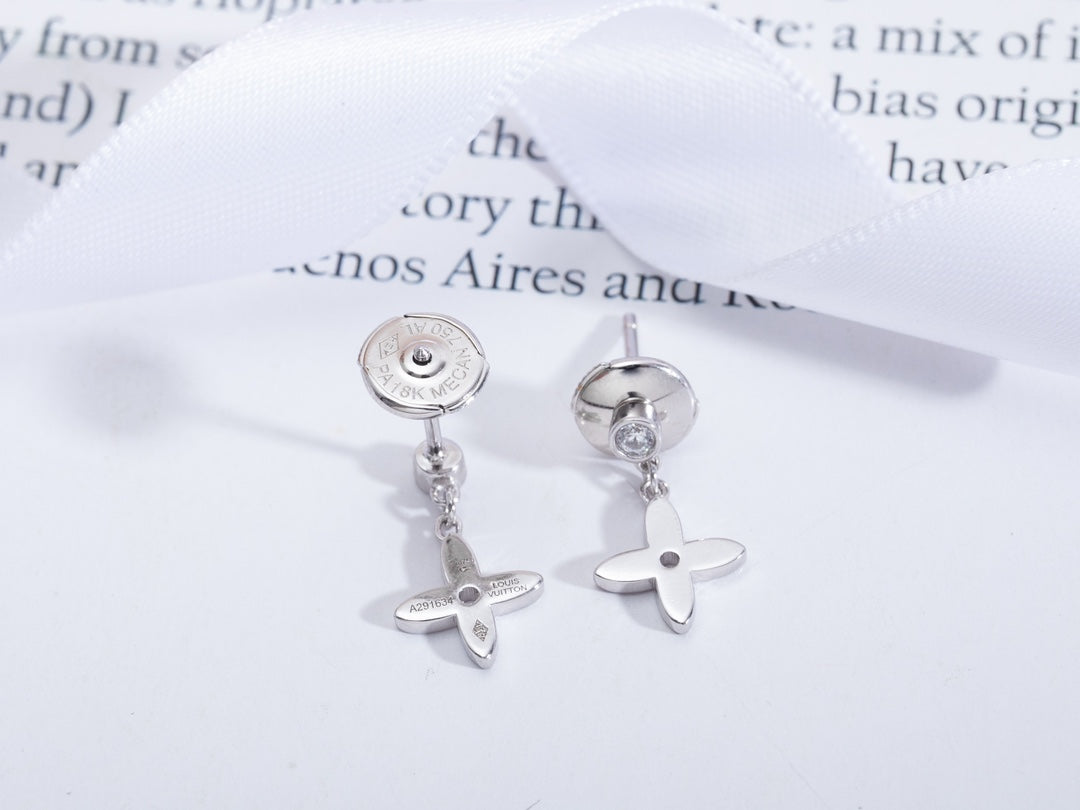 [GALE]VIDYLLE SILVER DIAMOND MINI DROP EARRINGS