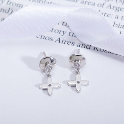 [GALE]VIDYLLE SILVER DIAMOND MINI DROP EARRINGS