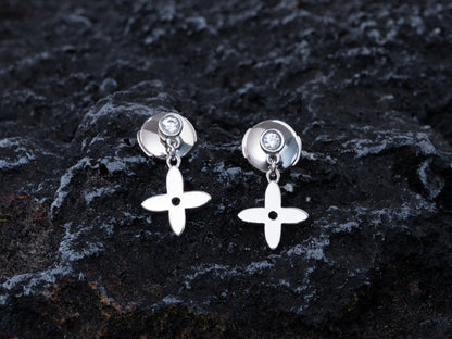 [GALE]VIDYLLE SILVER DIAMOND MINI DROP EARRINGS