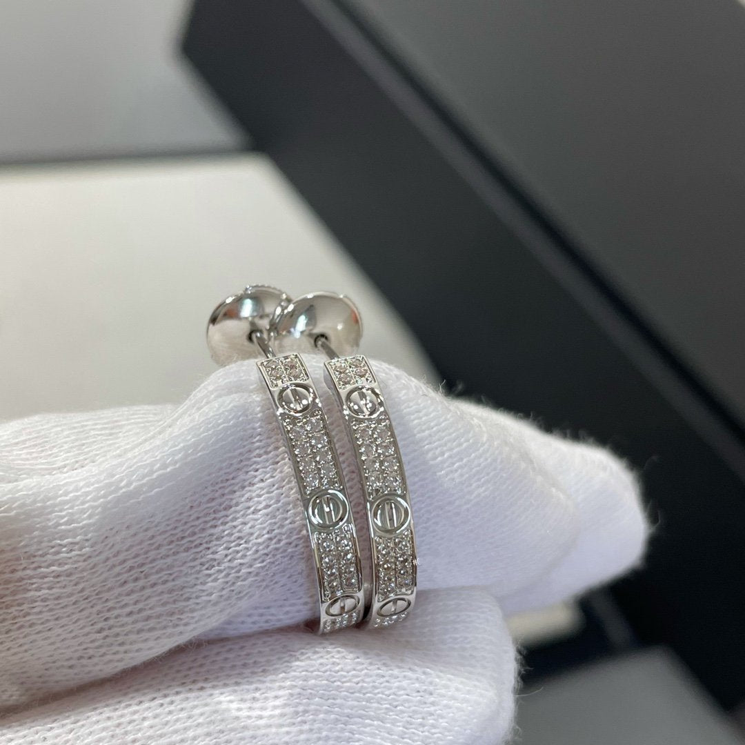 [GALE]LIEBE DIAMANT SILBERNE CREOLEN