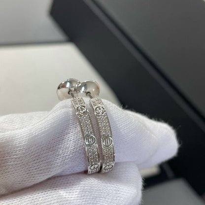 [GALE]LIEBE DIAMANT SILBERNE CREOLEN