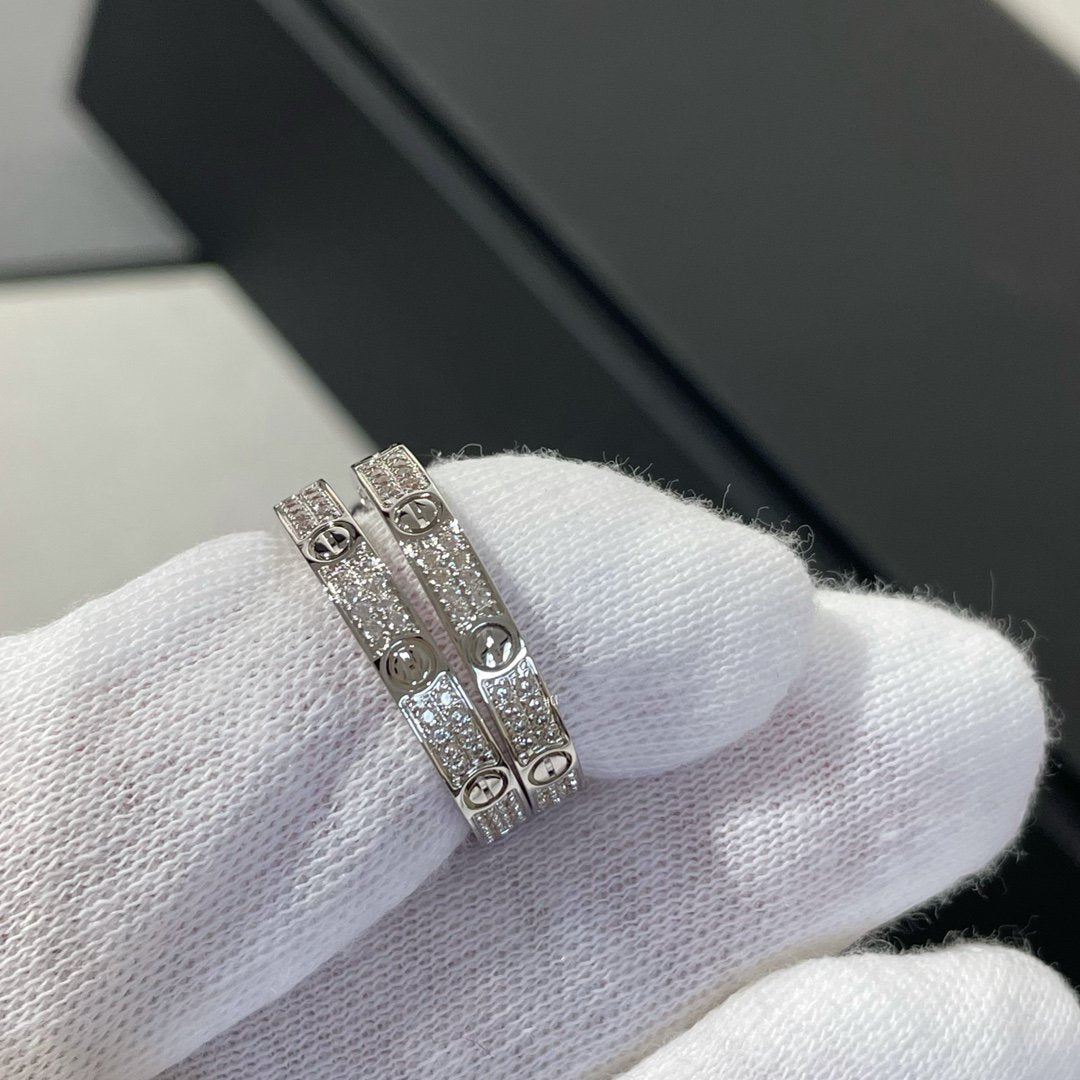 [GALE]LIEBE DIAMANT SILBERNE CREOLEN