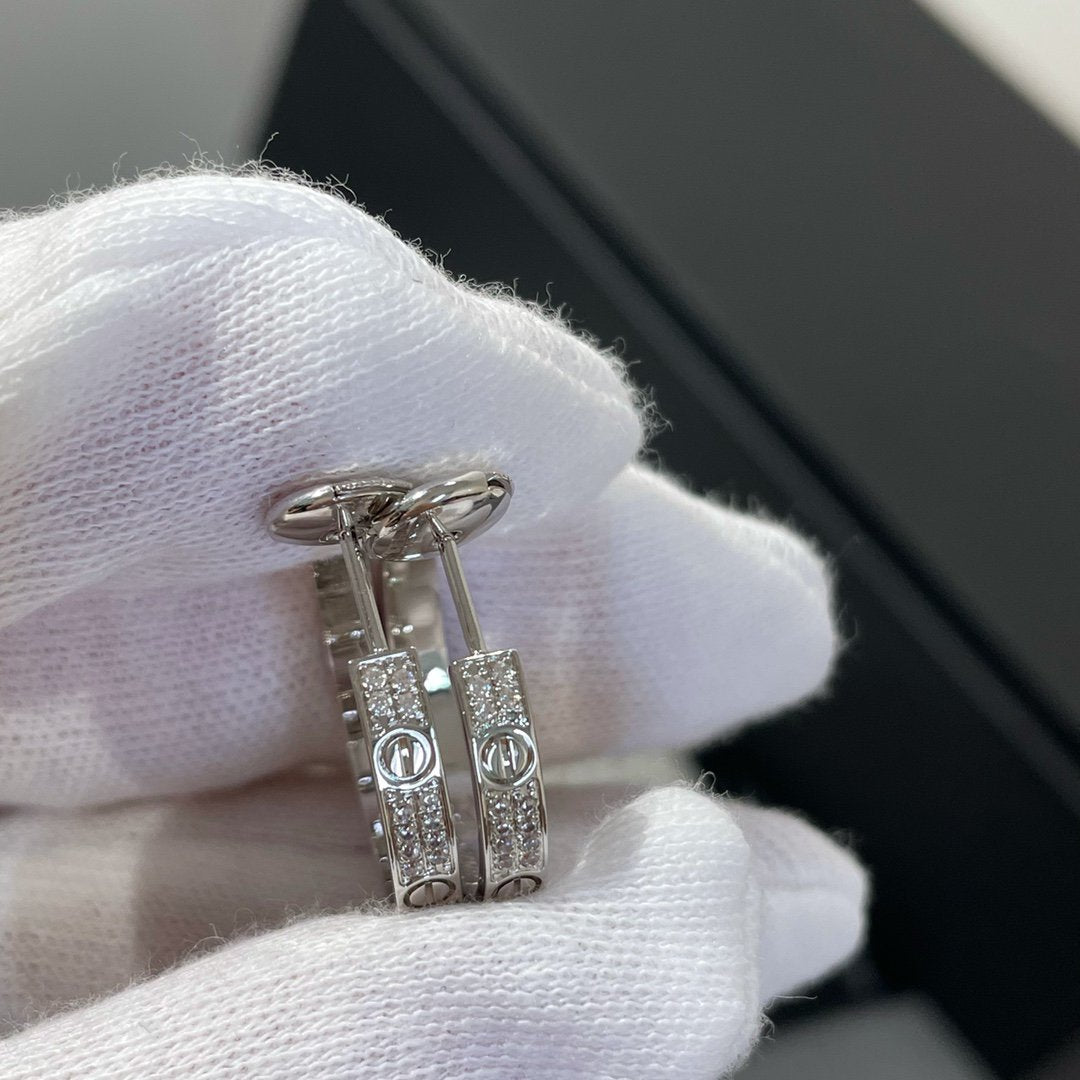 [GALE]LIEBE DIAMANT SILBERNE CREOLEN