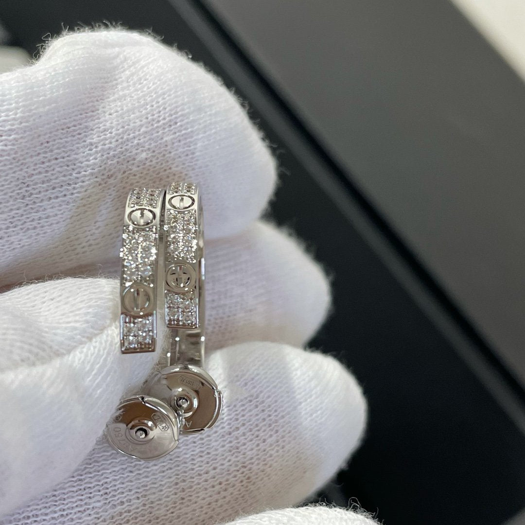 [GALE]LIEBE DIAMANT SILBERNE CREOLEN