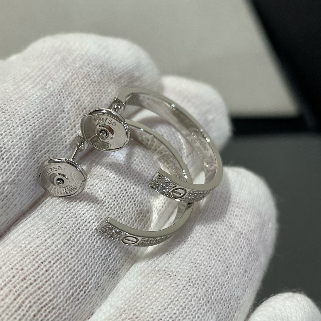 [GALE]LIEBE DIAMANT SILBERNE CREOLEN