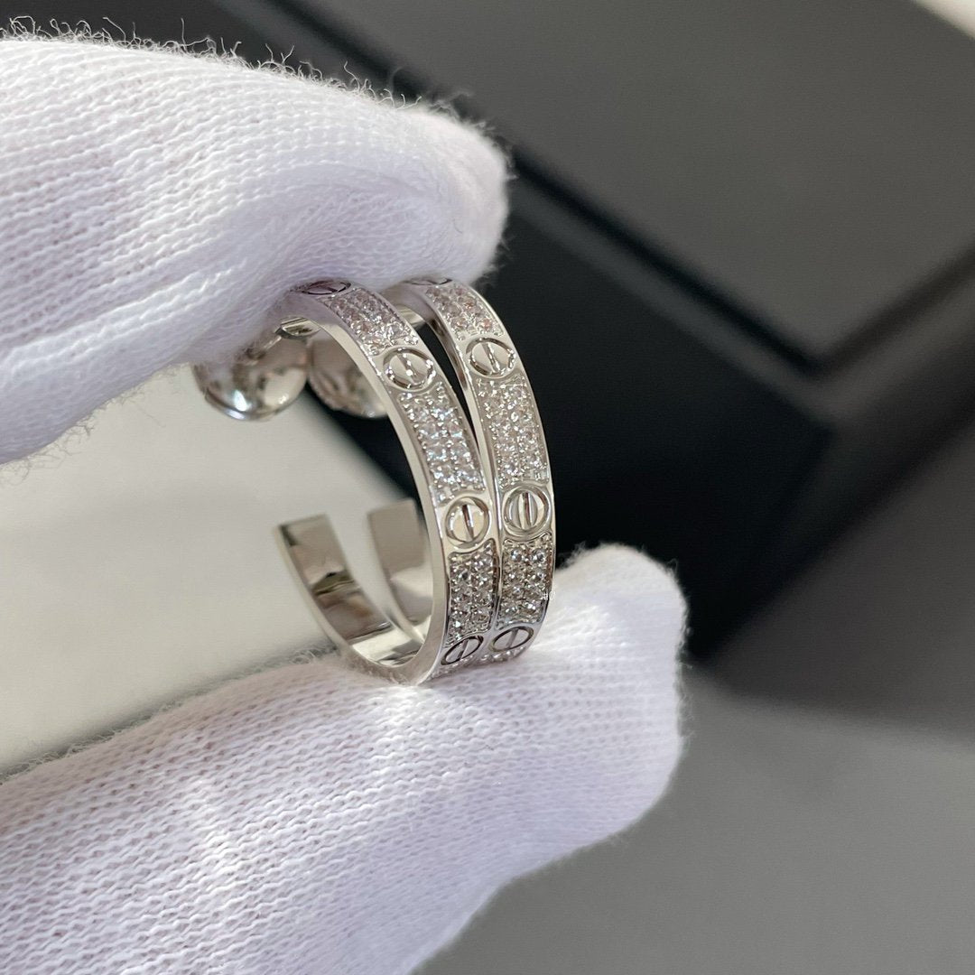 [GALE]LIEBE DIAMANT SILBERNE CREOLEN