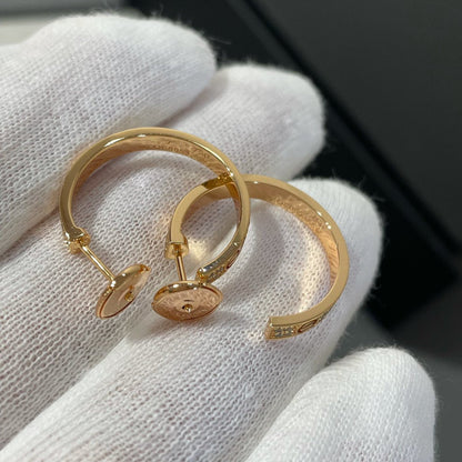 [GALE] LOVE DIAMOND PINK GOLD CROO OHREN