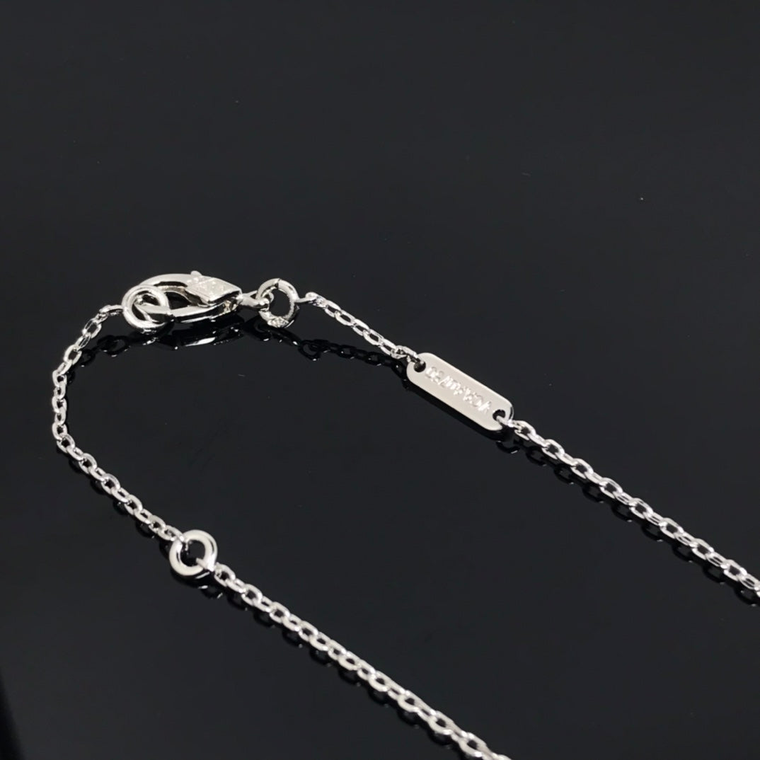 [GALE]CLOVER PIETERSIT SILBER LANGE KETTE