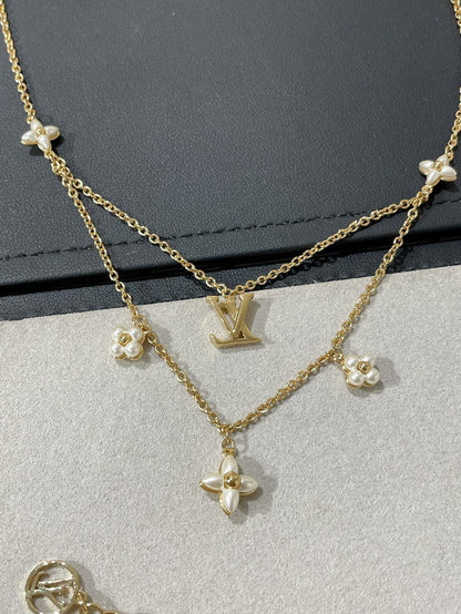 [GALE]FLOWERGRAM GOLD MOP DOPPELREIHEN-KETTE