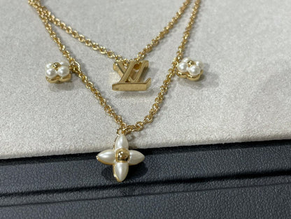 [GALE]FLOWERGRAM GOLD MOP DOPPELREIHEN-KETTE