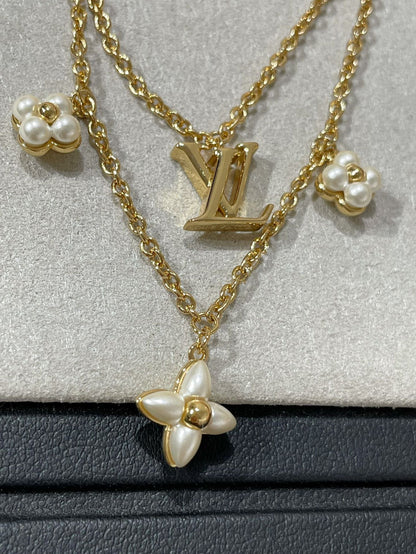 [GALE]FLOWERGRAM GOLD MOP DOPPELREIHEN-KETTE