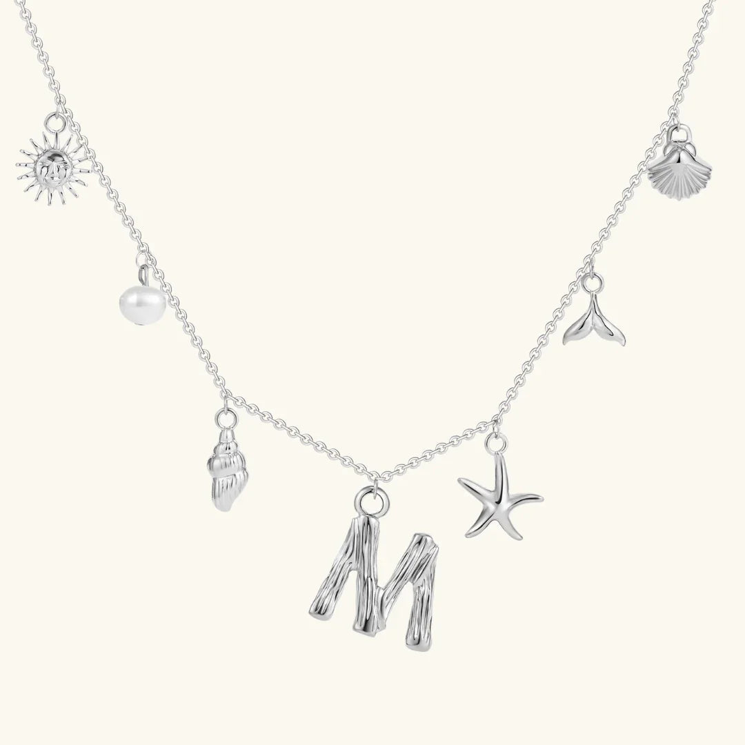 [GALE]Avaria Ocean Initial Necklace