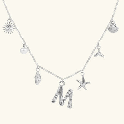 [GALE]Avaria Ocean Initial Necklace