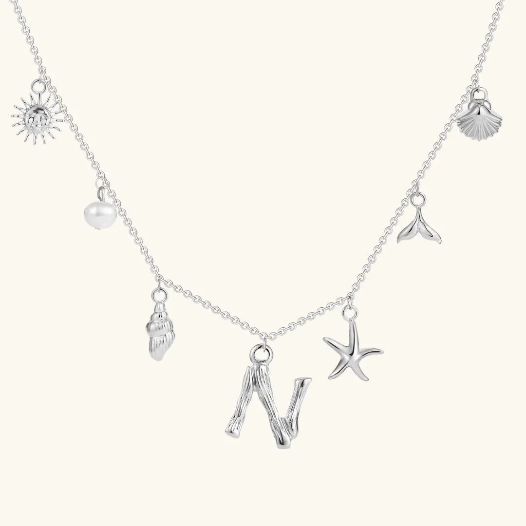 [GALE]Avaria Ocean Initial Necklace