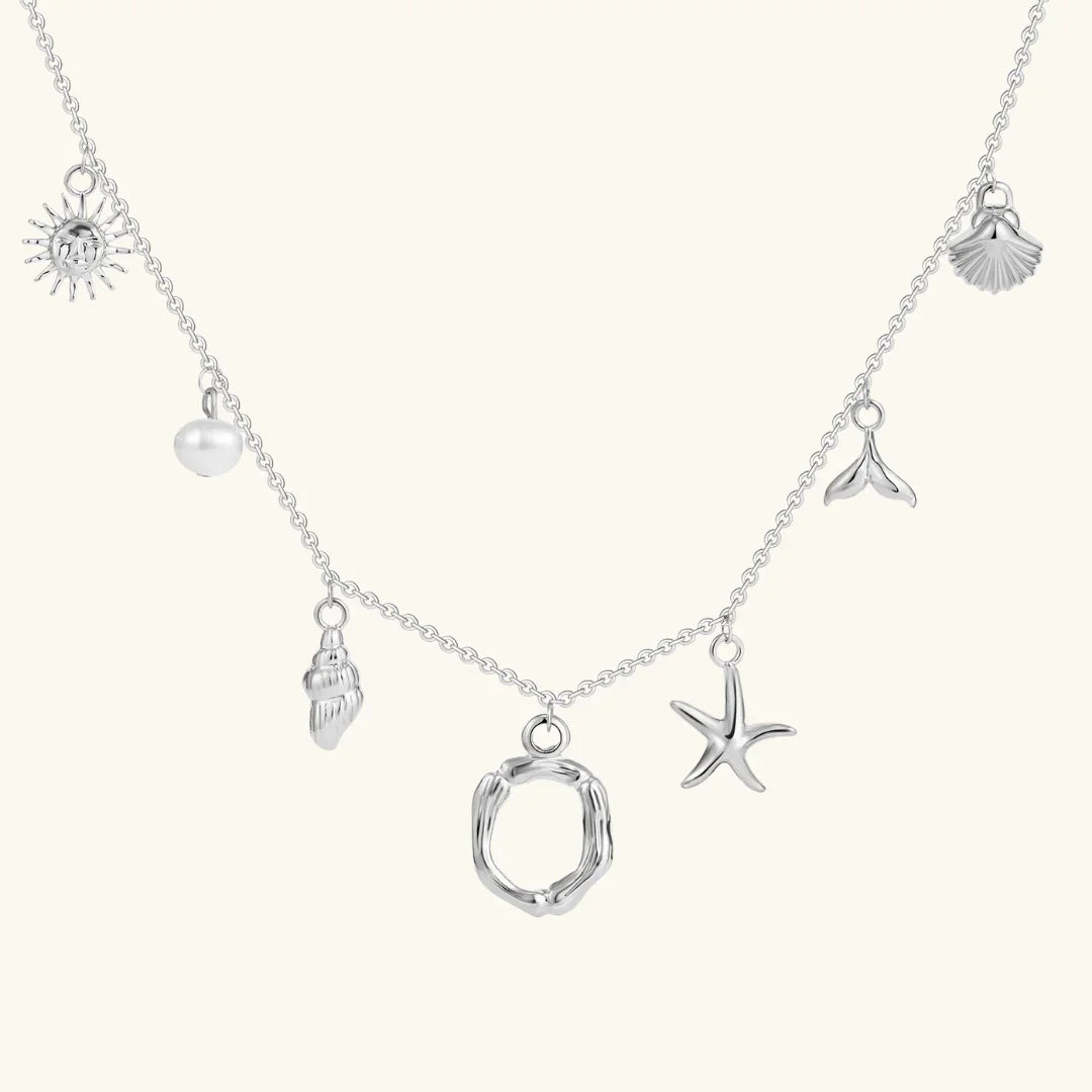 [GALE]Avaria Ocean Initial Necklace