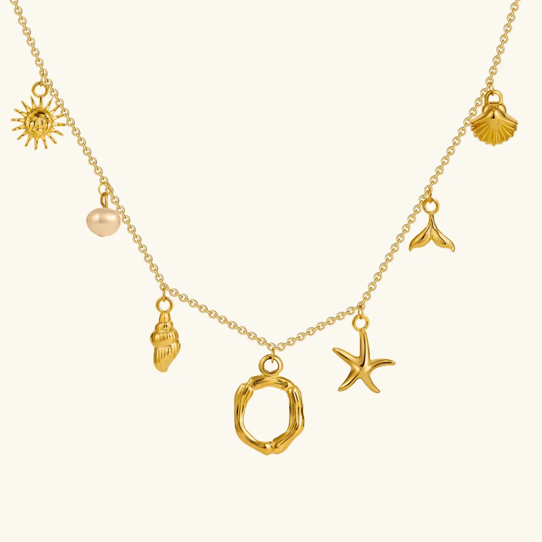 [GALE]Avaria Ocean Initial Necklace