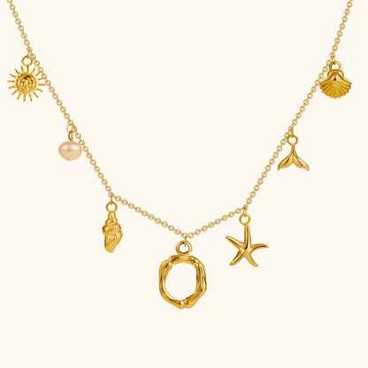[GALE]Avaria Ocean Initial Necklace