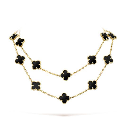 [GALE]CLOVER 20 MOTIFS ONYX HALSKETTE