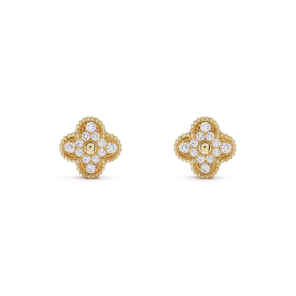 [GALE]CLOVER MEDIUM 1 MOTIFS VOL DIAMOND EARRINGS