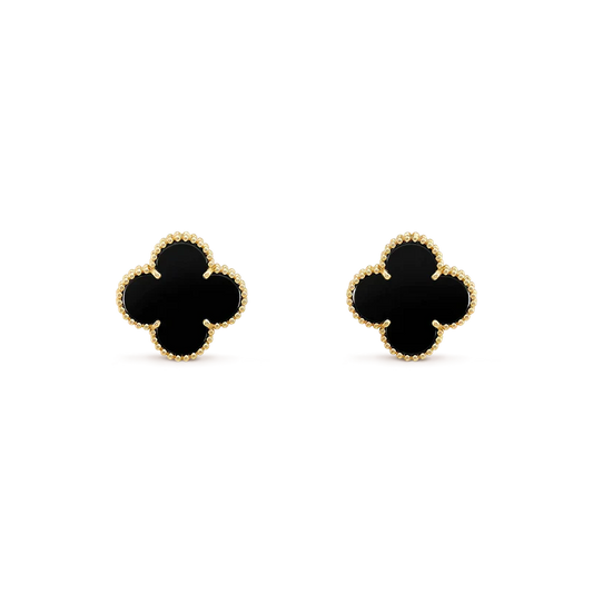 [GALE]CLOVER MEDIUM 1 MOTIFS ONYX STUD EARRINGS