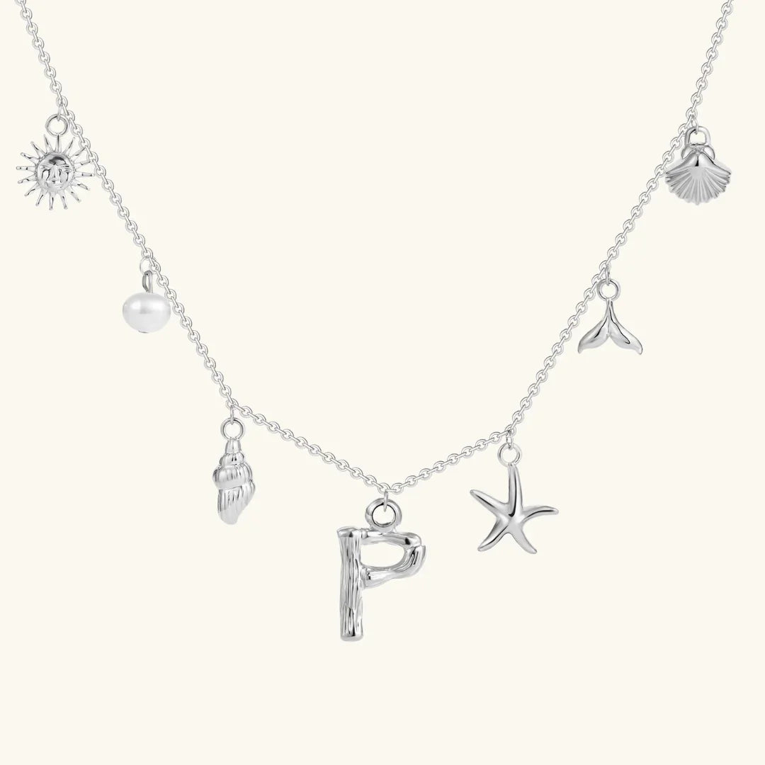 [GALE]Avaria Ocean Initial Necklace